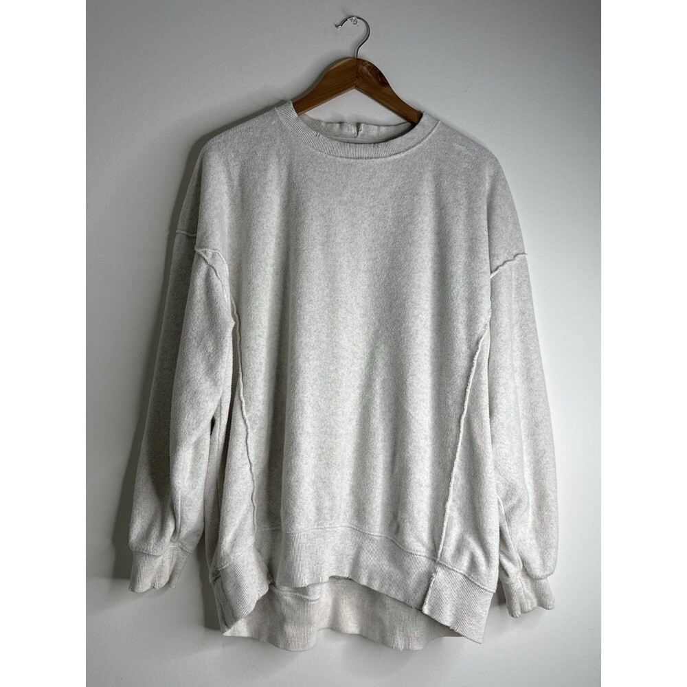 Aerie Oversized Sherpa Fleece Sweatshirt Cream Pullover Size S/P